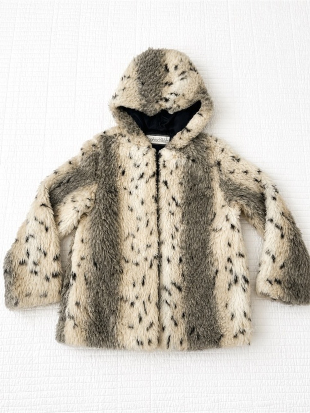 Rothschild Faux Fur Hooded Zipper Jacket Teddy Coat 14/16 Small
